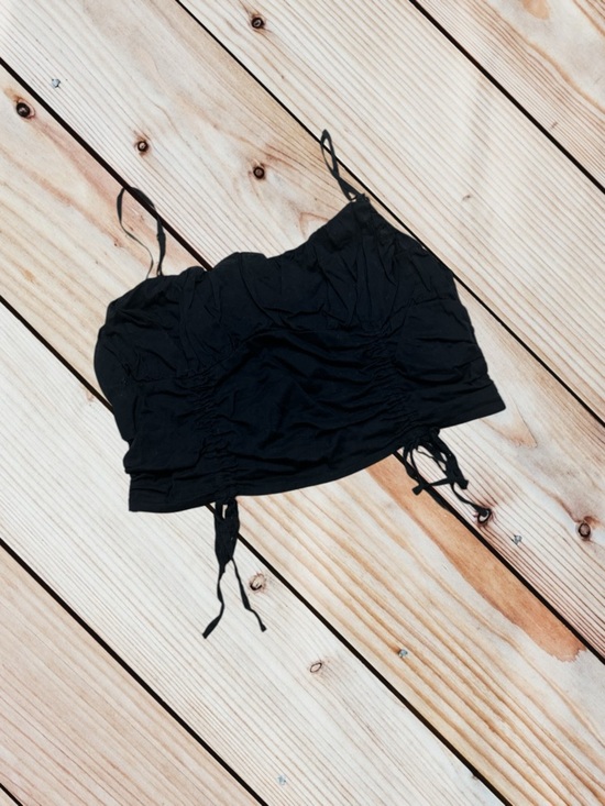Urban Outfitters Tops - Urban Outfitters M black cotton ruched cropped tank top